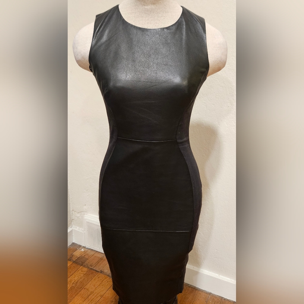 French Connection Leather Panel Dress Size 0